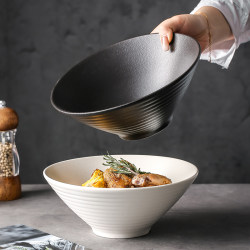 Noodle Bowl for Home Use 2025 New Model Ramen Bowl Conical Bowl Ceramic Noodle Bowl High-End Soup Bowl 8inch Snail Noodle Bowl