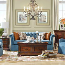 Marker Official Flagship Store American Marseille Morning Light Retro Solid Wood TV Cabinet Coffee Side Table Fabric Sofa Set