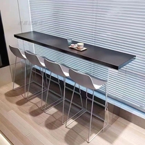 Simple solid wood acrylic bar table casual high-leg narrow table transparent suspended wall balcony bar table and chair combination