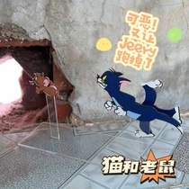 Douyins same cat and mouse acrylic ornament running Tom chasing Jerry toy cat can move cat and mouse