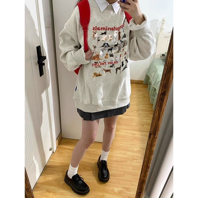 American vintage round collar necropolis women's coat spring autumn season 2023 new exploits small subs Korean teas no hat blouses-Taobao