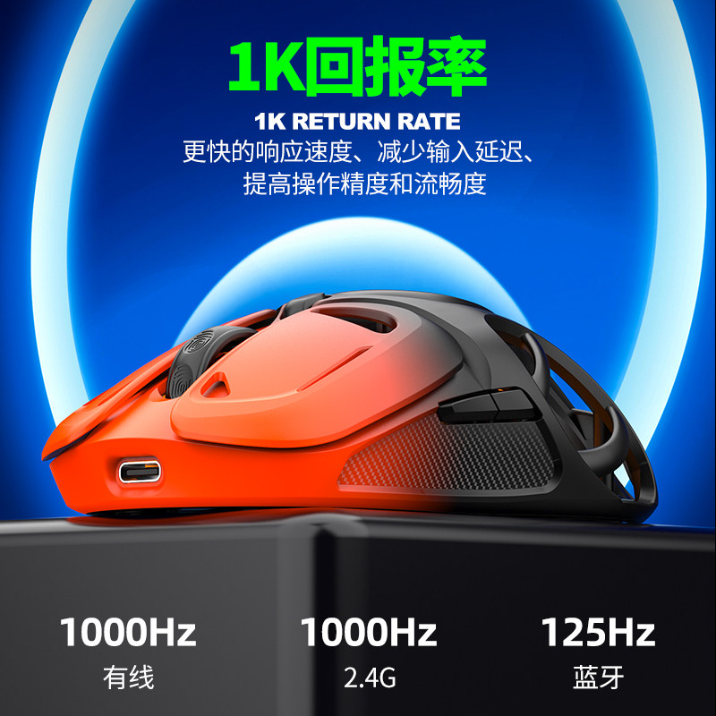 Viper X10 Bluetooth Mouse Wireless Three-Mode Laptop Gaming Office 1K Refresh Rate Lol Small Hand