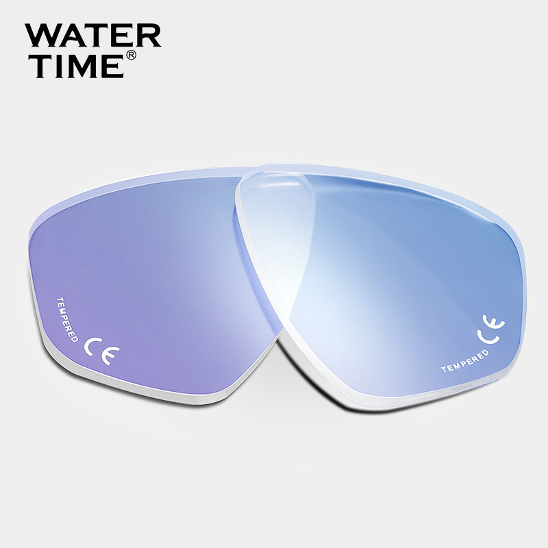WaterTime/水川浮潜镀膜镜片潜水镜防雾高清钢化玻璃镀膜镜片单片