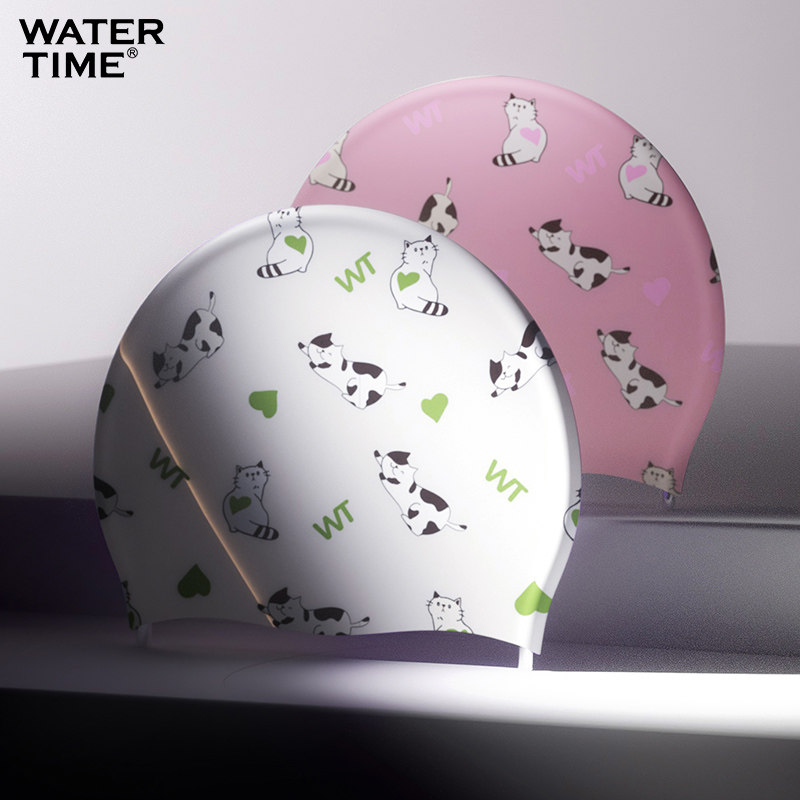 WaterTime 泳帽女成人长发加大护耳大头围防水不勒头游泳硅胶泳帽