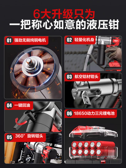 Электрические гидравлические клещи Delixi, клещи для обжима проводов, перезаряжаемые литиевые батареи, провода и кабели, гидравлические клещи для электриков с медным носом