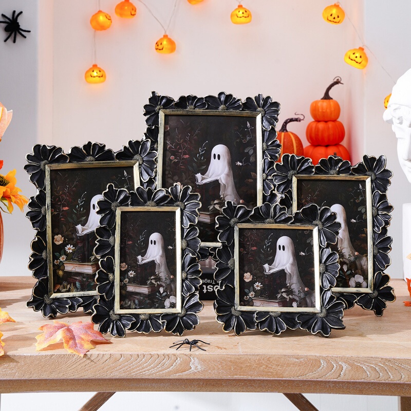 Halloween French-Style Living Room Resin Black and White Gold-Edged Three-Dimensional Daisy Decorative Photo Frame 5678inch European-Style Tabletop Photo Frame Halloween French-Style Living Room Resin Black and White Gold-Edged Three-Dimensional Daisy Decorative Photo Frame 5678inch European-Style Tabletop Photo Frame
