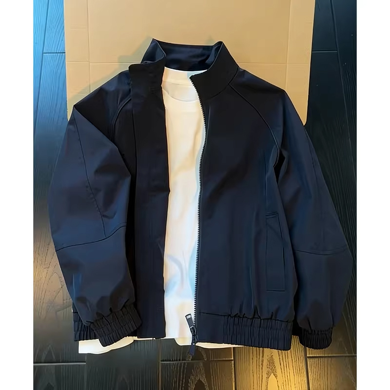 Wassup American-Style Flight Stand-Collar Jacket for Men, Spring Short Casual Baseball Jacket, Trendy Workwear Coat for Men