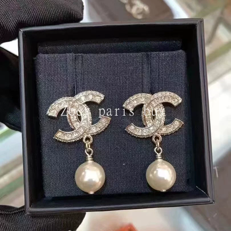 Классические жемчужные серьги Chanel, подвеска