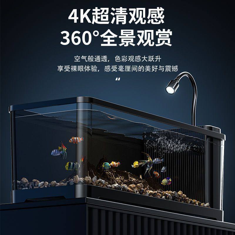Stream Tank 2025 New Model Fish Tank Hydroponic Landscaping All-In-One Living Room Ultra-Clear Side Filter Small Plastic Landscaping Complete Set