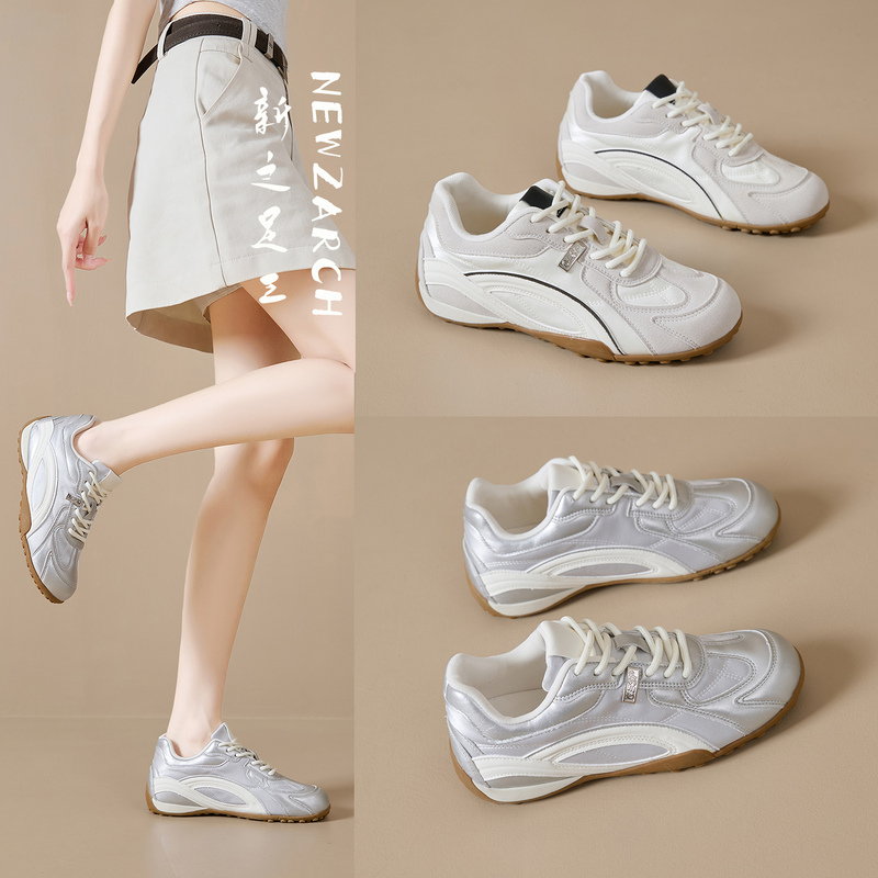 2026 Autumn Flat Foot Women's Shoes Casual Sports Metallic Color German Training Shoes Arch Support Correction Comfortable for Foot Pain
