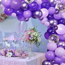 104 pièces de lensemble violette Anneau à fleurs Vaulted Balloon Suit Baby Shower Birthday Party Festivités décorative busting