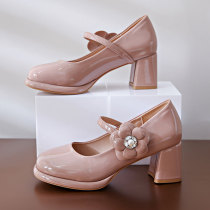 Korean style gentle style small temperament high heels for women 2024 spring new style with skirt versatile Mary Jane womens shoes