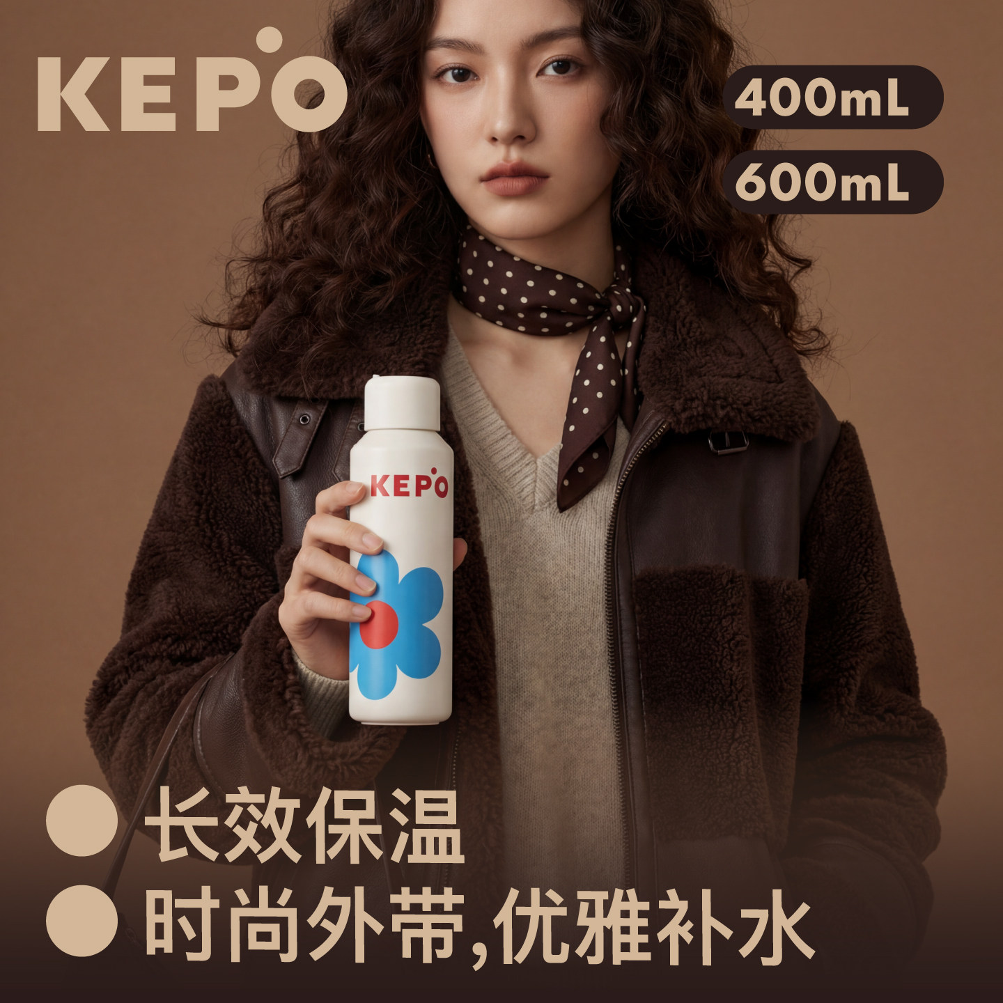 Термос KEPO для девочек, высококачественный стакан для воды, простой, компактный, портативный, большой емкости, для школьных прогулок, новый стиль