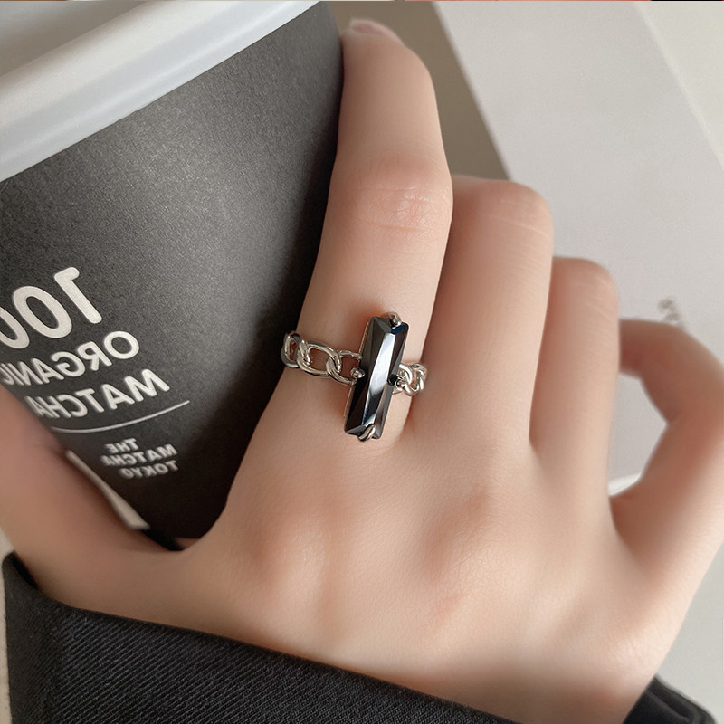 New chain light luxury ring women's niche design fashionable personality 2H023 new popular tail ring cold style
