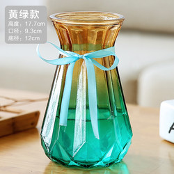 Living Room Ornaments Flower Vase Creative Vase Glass Transparent Water Raising Nordic Simple Rich Bamboo Dried Flower Vase