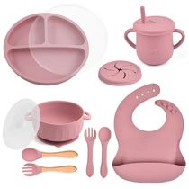 10pcs Set Baby Childrens Tableware Feeidng BPA Free ?Solid