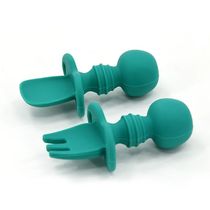 Baby silicone licking fork spoon baby training predator fork