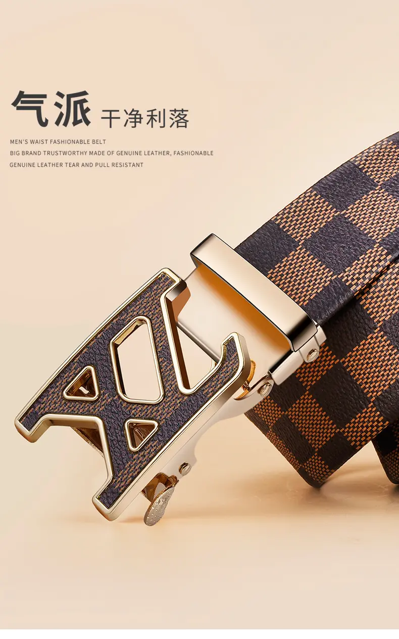 Unbelievable Deal! High-End Men's Leather Belt with Auto L-Buckle - Detail image 1