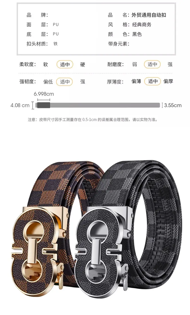 Unbelievable Deal! High-End Men's Leather Belt with Auto L-Buckle - Detail image 4