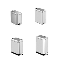 Corbeille en acier inoxydable à la maison à haute valeur pédalée de pied pédalée avec couvercle de toilette de la cuvette de la cuvette la salle de séjour des cuisines peut ralentir