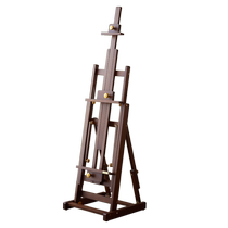 DJAR意式极简轻奢胡桃木色专业艺术家复古平立两用油画架实木落地式家用古典客厅室内素描画架画板美术生专用