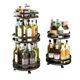 Kitchen Item Storage Rack, Rotating Metal Spice Rack, Three-Layer Adjustable Spice Rack, No Drilling Required