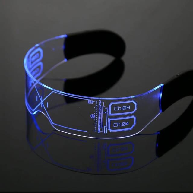 Children's glowing glasses color change and luminous technology sense futuristic glasses street dance performance accessories trendy and fashionable LEDLl