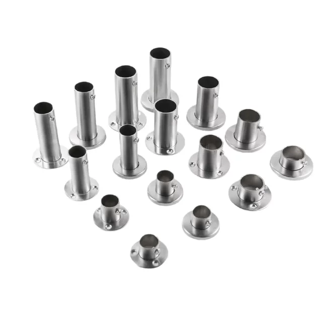 Round Pipe Fixing Clip Stainless Steel Pipe Iron Pipe Steel Pipe Clamp Holder Six-Point Pipe Clamp Base No-Drill Clamp