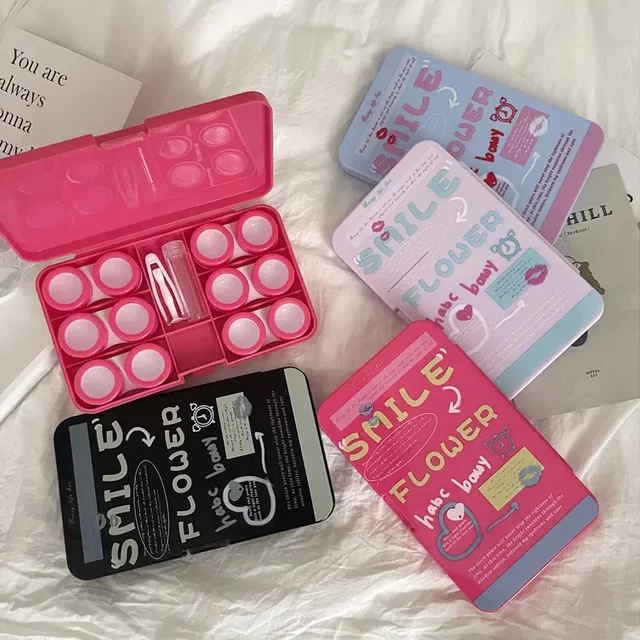 Cute Kitty Multi-Pack Contact Lens Case Storage ins Style Girly Large Capacity Portable Transparent Contact Lens Box