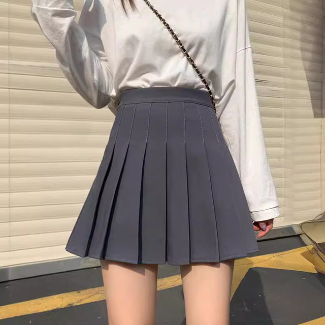 Spring and Autum Pleated Skirt Women's Skirt Short Skirt Student 2023 New High-Waist Slim Jk Small A-Line Skirt
