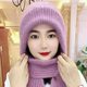 Women's New Style Hat with Fleece Lining and Thickened Scarf, Windproof Hat for Autumn and Winter, Squirrel Fur Knit Hat, Warm Trendy Hat