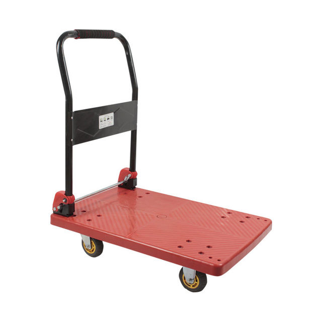 Small Cart for Transporting Goods, Flatbed Cart, Hand-Pushed Cart, Household Delivery Portable Trailer, Foldable Lightweight Handcart
