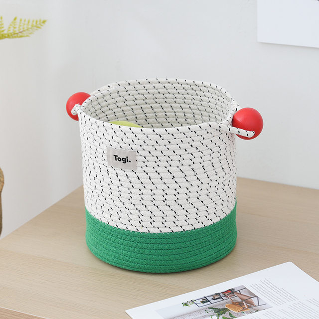 Togi Machine Lingmu Dirty Clothes Storage Basket ins Wind Internet Celebrity Home Cotton Rope Storage Bucket Dirty Clothes Basket Storage Box