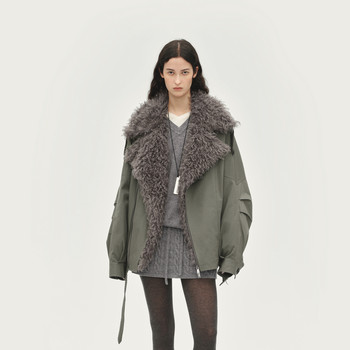 Avvenn silhouette parka cotton jacket with detachable fur collar and liner for two wears al92701608 Avvenn silhouette parka cotton jacket with detachable fur collar and liner for two wears al92701608