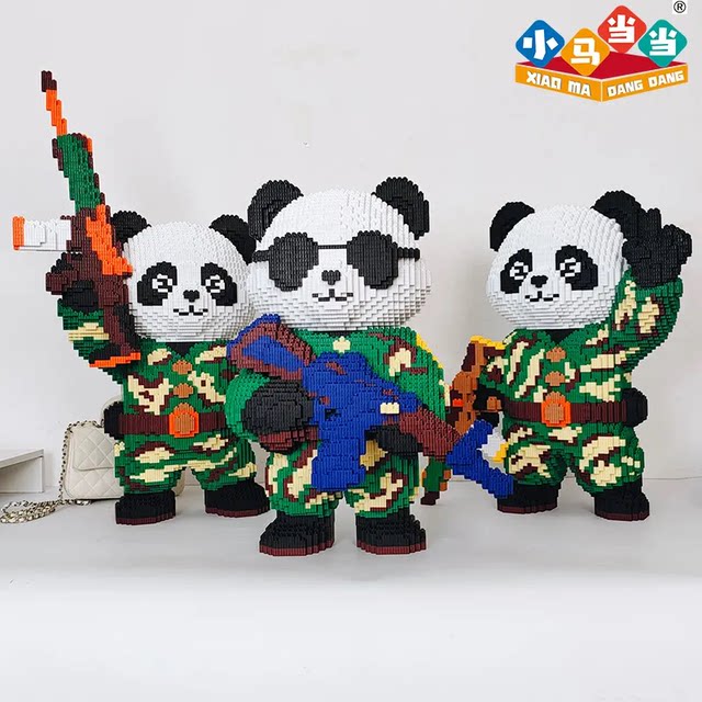 New special forces panda building block puzzle 6 to 12 years old educational assembly toy ornaments adult boy gift