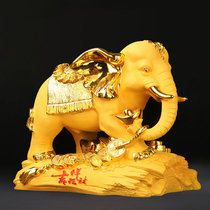 Velvet gold elephant ornaments European-style living room creative elephant home accessories resin crafts opening gifts