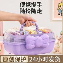 Childrens Guka Storage Box Purple Cute Bow Rotating Girl Hair Accessories Transparent Desktop Handmade Organizing Box