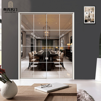 Customized folding door aluminum living room partition kitchen titanium alloy glass edge narrow bathroom magnesium balcony custom sliding door