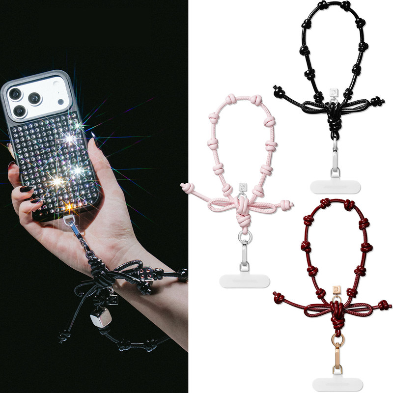 Case Bowknot Lanyard Wrist Strap Phone Chain Accessory Silicone Versatile Wrist Strap Portable Short Style Celebrity Women's