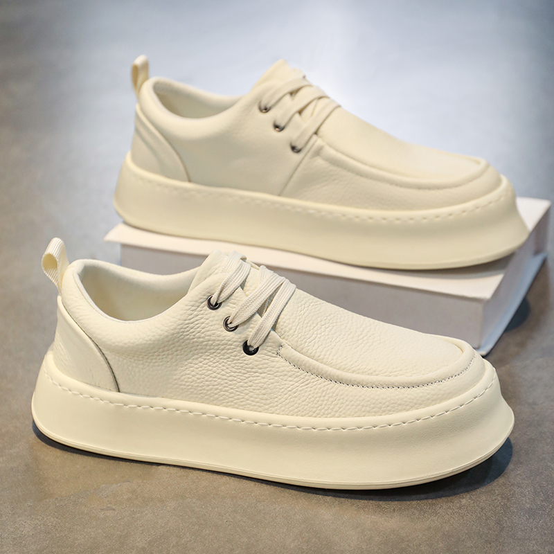 Men's Shoes, Autumn Breathable 2025 New Style, Height-Increasing, Versatile Casual Sneakers, Men's Leather Shoes, Soft Sole, Wear-Resistant, Trendy White Shoes Men's Shoes, Autumn Breathable 2025 New Style, Height-Increasing, Versatile Casual Sneakers, Men's Leather Shoes, Soft Sole, Wear-Resistant, Trendy White Shoes
