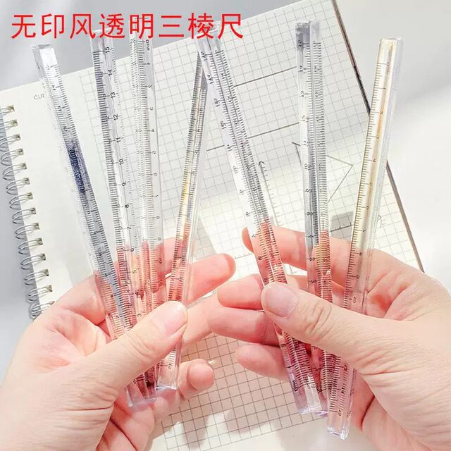 Three-Dimensional Triangular Ruler, Four-Corner Straight Ruler, Transparent Ruler, 15cm Plastic Student Triangle Ruler, Four-Sided Square Ruler, Surveying Ruler