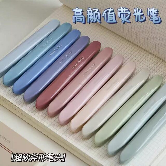 Highlighter Marker Pen, Large Capacity, Colorful, for Highlighting Key Points, Journaling, Studying, Light Color, Eye-Friendly, Oblique Tip, Soft Tip, ins High-Quality Colors