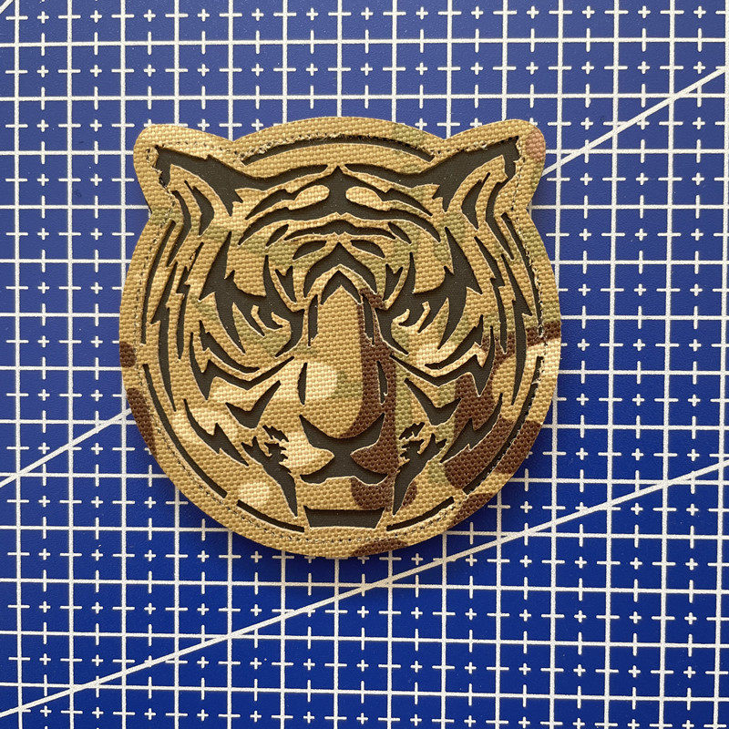 Laser cutting tiger chief morale chapter of the mastery of the king of the Magic Sticker Outdoor personality backpack sticker badge layout