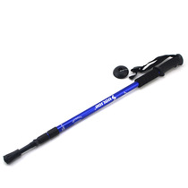Outdoor three-section straight handle shock-absorbing 6061 aluminum alloy hiking stick walking stick elderly crutches hiking stick