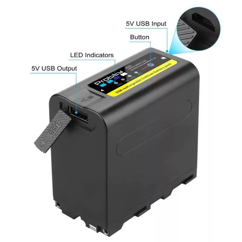 [8800mAh NPF980 NPF970 NPF960 NPF970 Battery with SB Charge]
