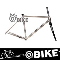 TSUNAMI Renault 520 road bike steel frame brushed ultra-light bicycle frame steel frame M full carbon classic front fork