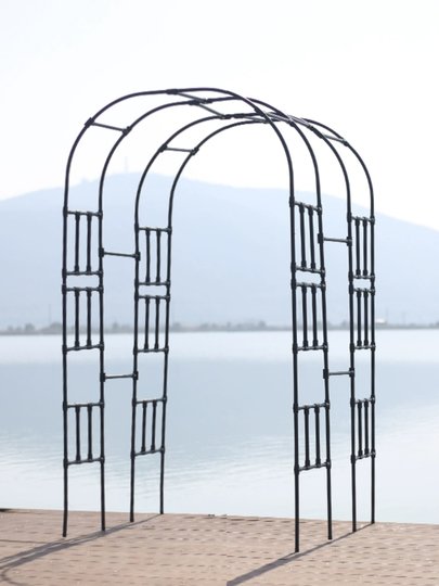 不锈钢拱门花架爬藤架庭院户外别墅花园镀锌月季拱形门葡萄架子