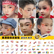 Maquillage pour la fête des enfants autocollants pour le visage autocollants pour tatouage 1er mai fête nationale onzième jour jeux détudiants jour de lan visage et mains