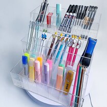 Shengchun manufacturer plexiglass transparent acrylic desktop pen holder ladder display rack multi-function storage box