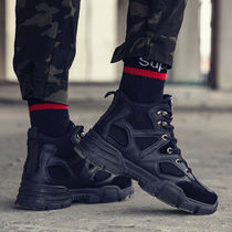 Desert boots Martin boots mens spring breathable shoes British style mid-top boots mens desert snow workwear shoes high